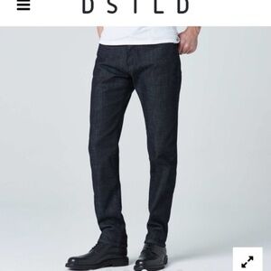 DSTLD Straight Fit Jeans Solid Dark Wash Grey Stitch Streetwear Casual Sz 32x30